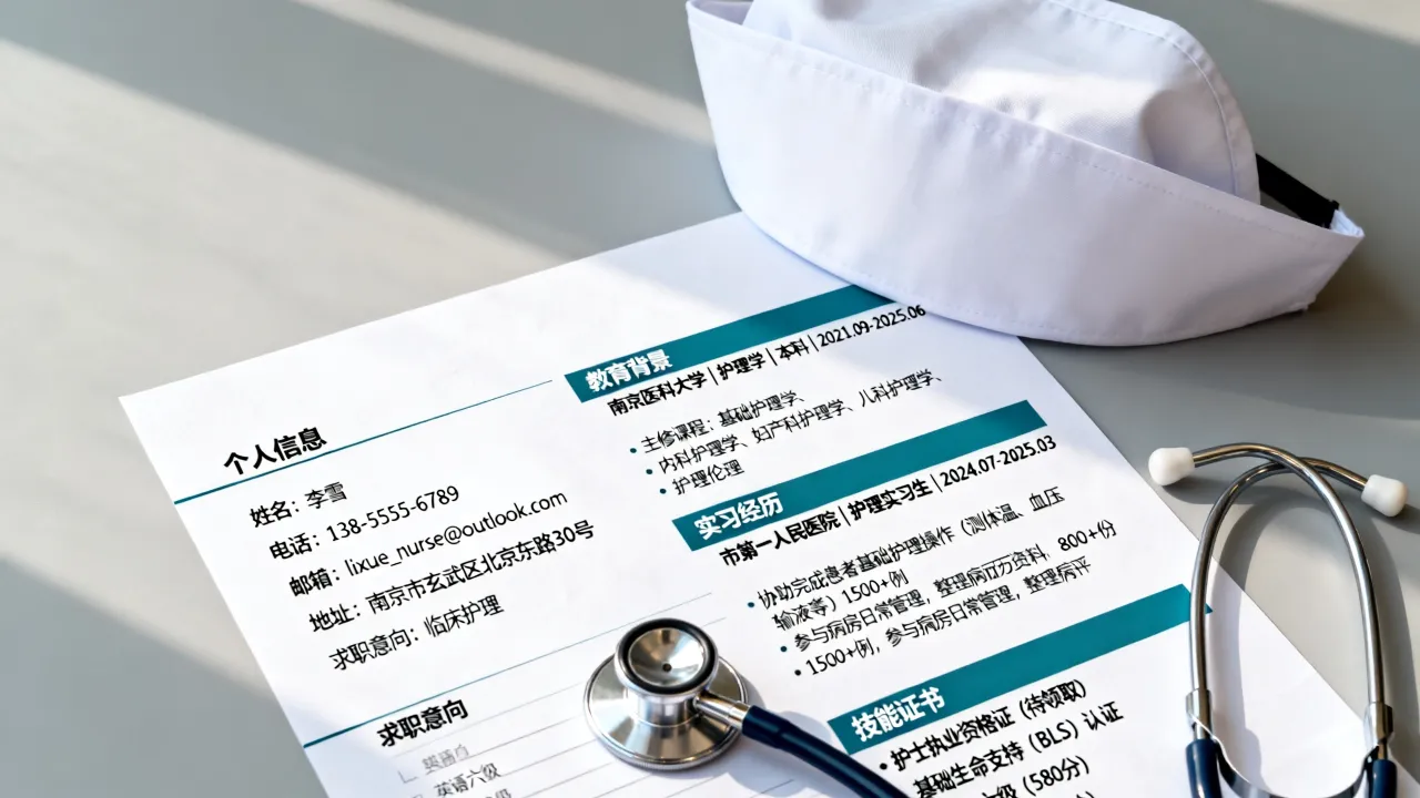 护士实习简历怎么写?2025护理专业实习简历模板范文-图3 护士实习简历怎么写?2025护理专业实习简历模板范文-图3