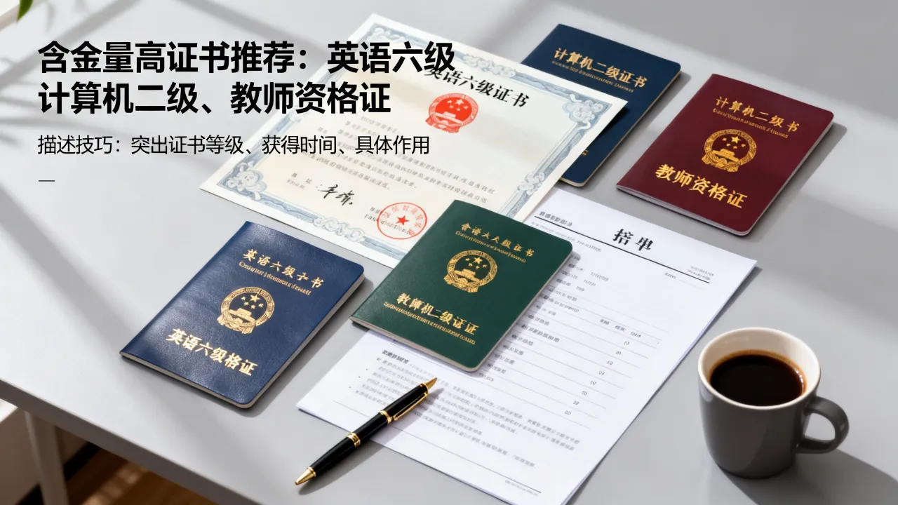 简历所获证书怎么写?含金量高证书推荐,简历证书描述技巧-图1 简历所获证书怎么写?含金量高证书推荐,简历证书描述技巧-图1