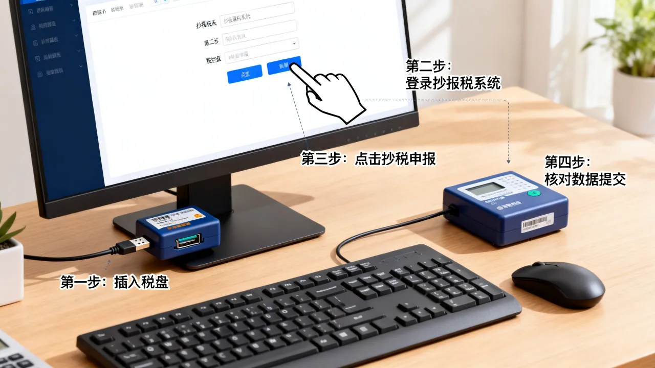 税盘如何抄报税,税控盘抄报税详细流程是什么-图1 税盘如何抄报税,税控盘抄报税详细流程是什么-图1