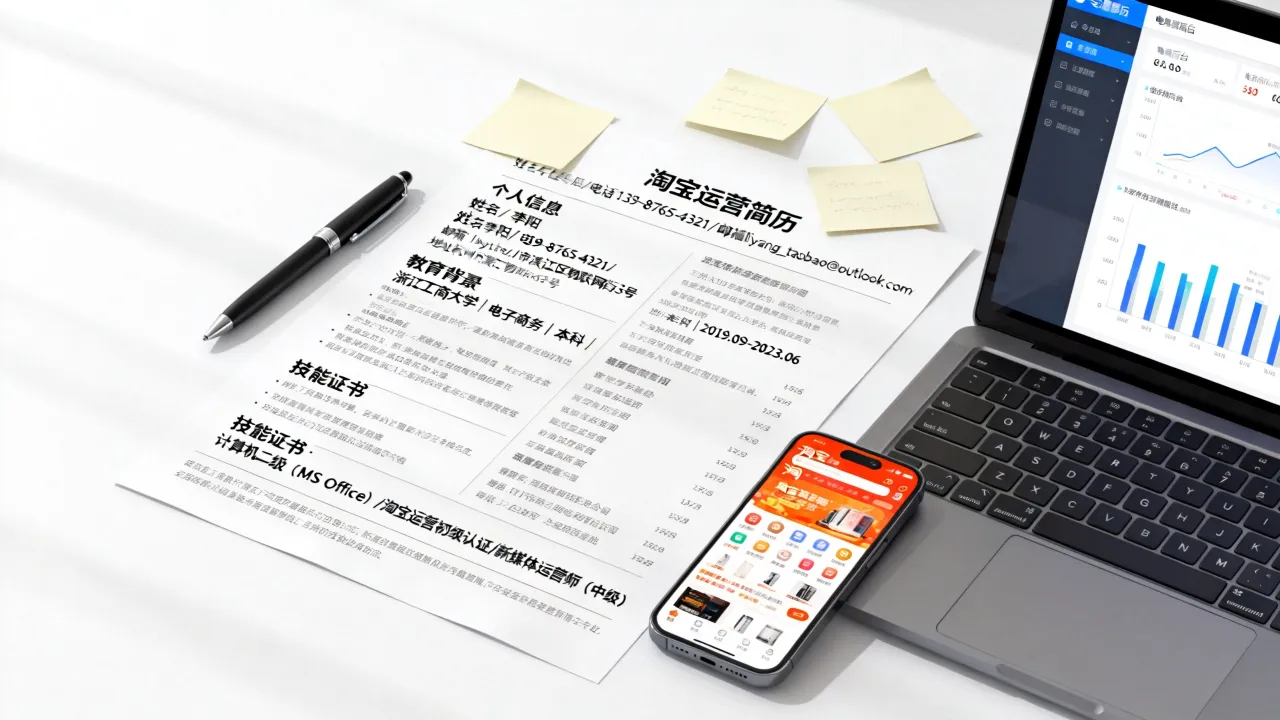 淘宝运营简历怎么写,零经验怎么成功应聘淘宝运营?-图2 淘宝运营简历怎么写,零经验怎么成功应聘淘宝运营?-图2