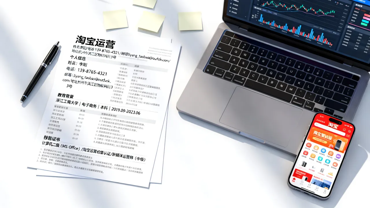 淘宝运营简历怎么写,零经验怎么成功应聘淘宝运营?-图3 淘宝运营简历怎么写,零经验怎么成功应聘淘宝运营?-图3