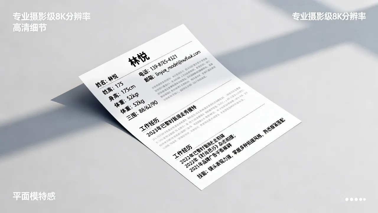 平面模特简历怎么写才能吸引人?平面模特简历模板范文-图1 平面模特简历怎么写才能吸引人?平面模特简历模板范文-图1