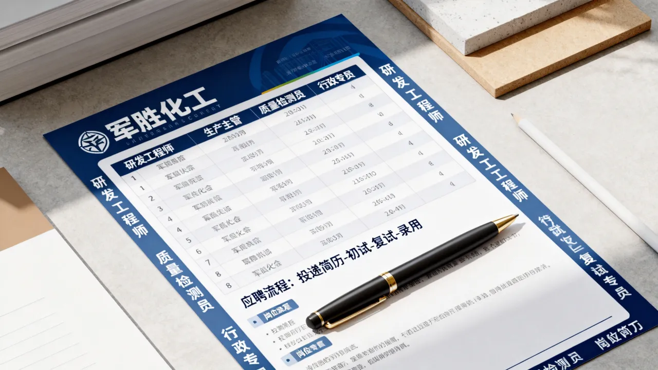 军胜化工招聘信息有哪些岗位?怎么应聘?-图2 军胜化工招聘信息有哪些岗位?怎么应聘?-图2