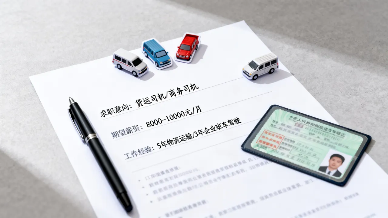 司机求职意向怎么写,怎么写好司机求职简历中的意向-图1 司机求职意向怎么写,怎么写好司机求职简历中的意向-图1