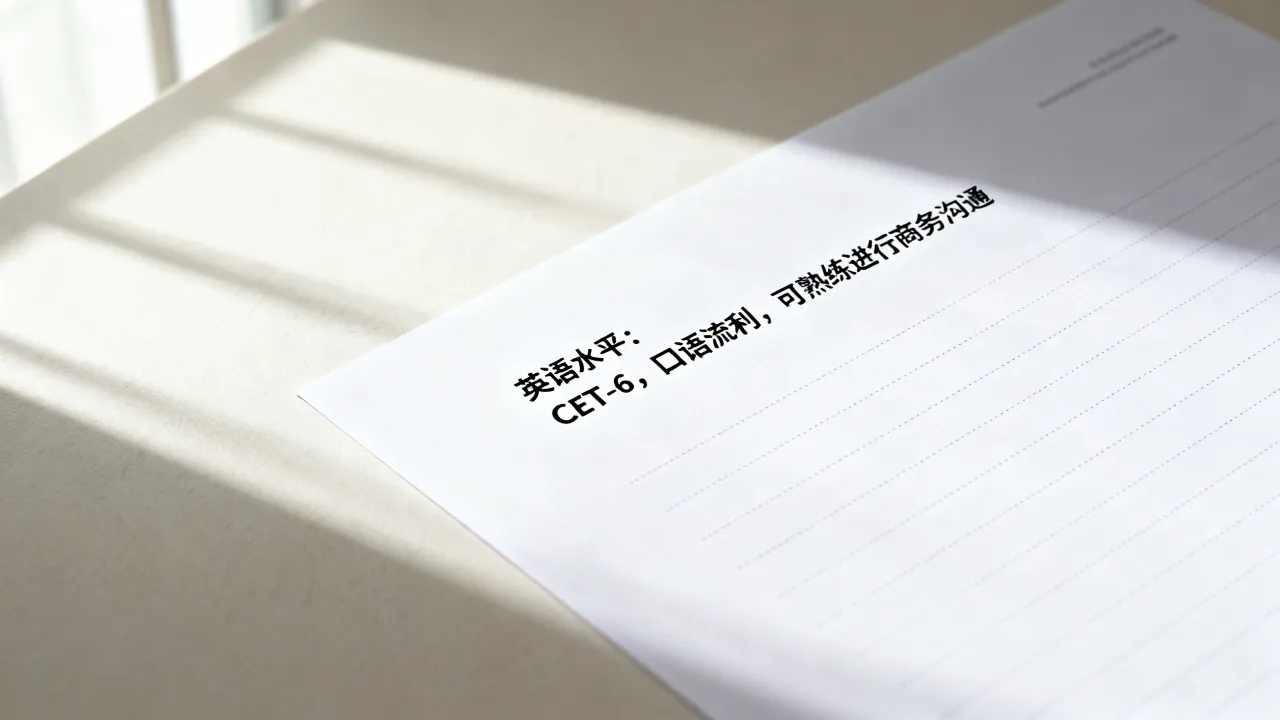 简历中英语能力怎么写,简历英语水平怎么填?