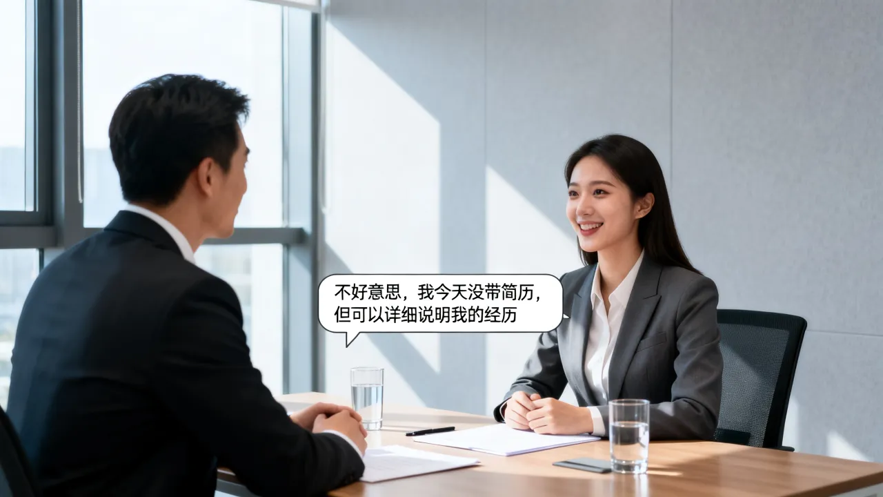 面试没带简历怎么说,如何用高情商话术化解尴尬?-图1 面试没带简历怎么说,如何用高情商话术化解尴尬?-图1