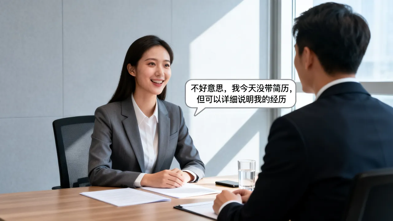 面试没带简历怎么说,如何用高情商话术化解尴尬?-图3 面试没带简历怎么说,如何用高情商话术化解尴尬?-图3