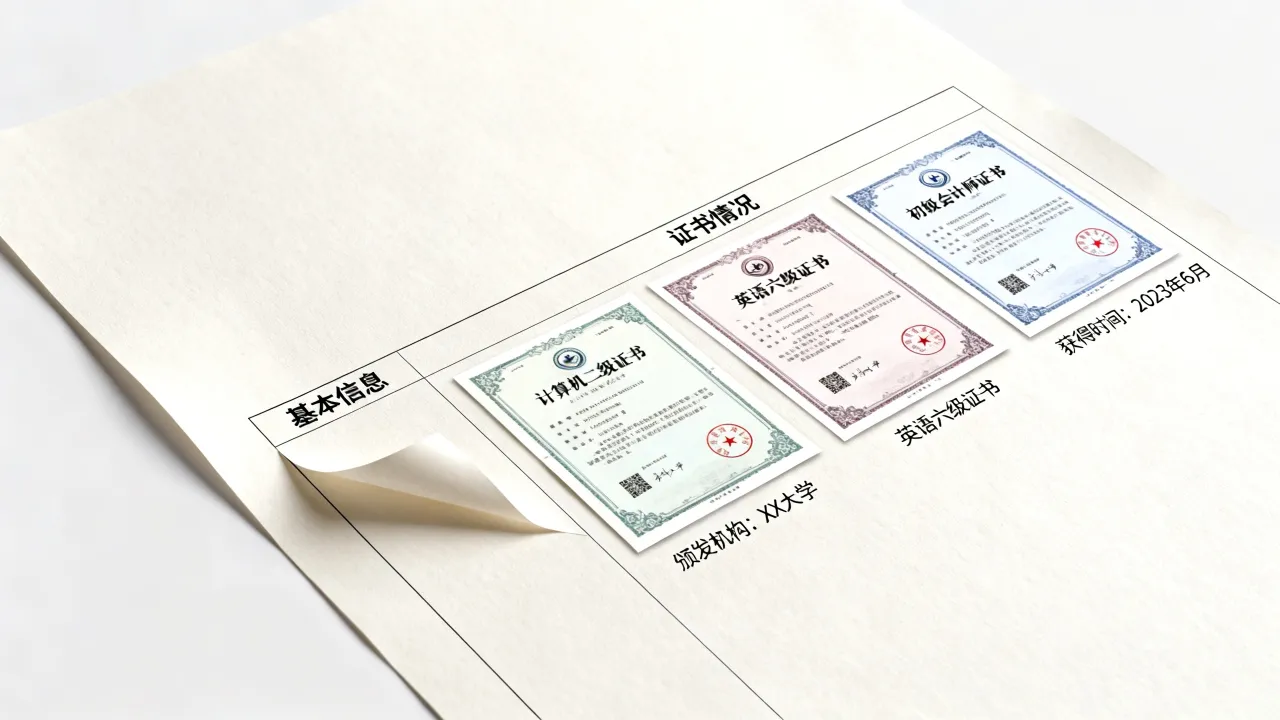 简历中证书情况怎么写,简历证书一栏怎么填写才加分-图2 简历中证书情况怎么写,简历证书一栏怎么填写才加分-图2