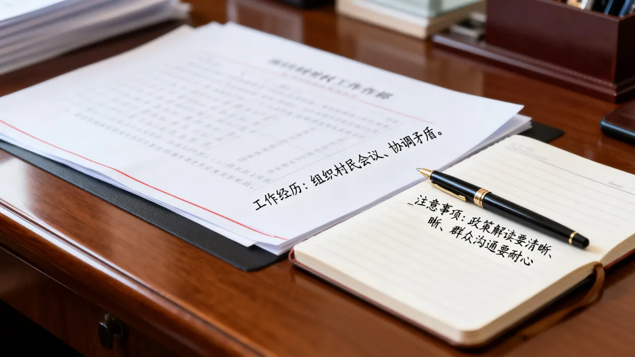 村干部工作简历怎么写,有哪些注意事项?-图2 村干部工作简历怎么写,有哪些注意事项?-图2