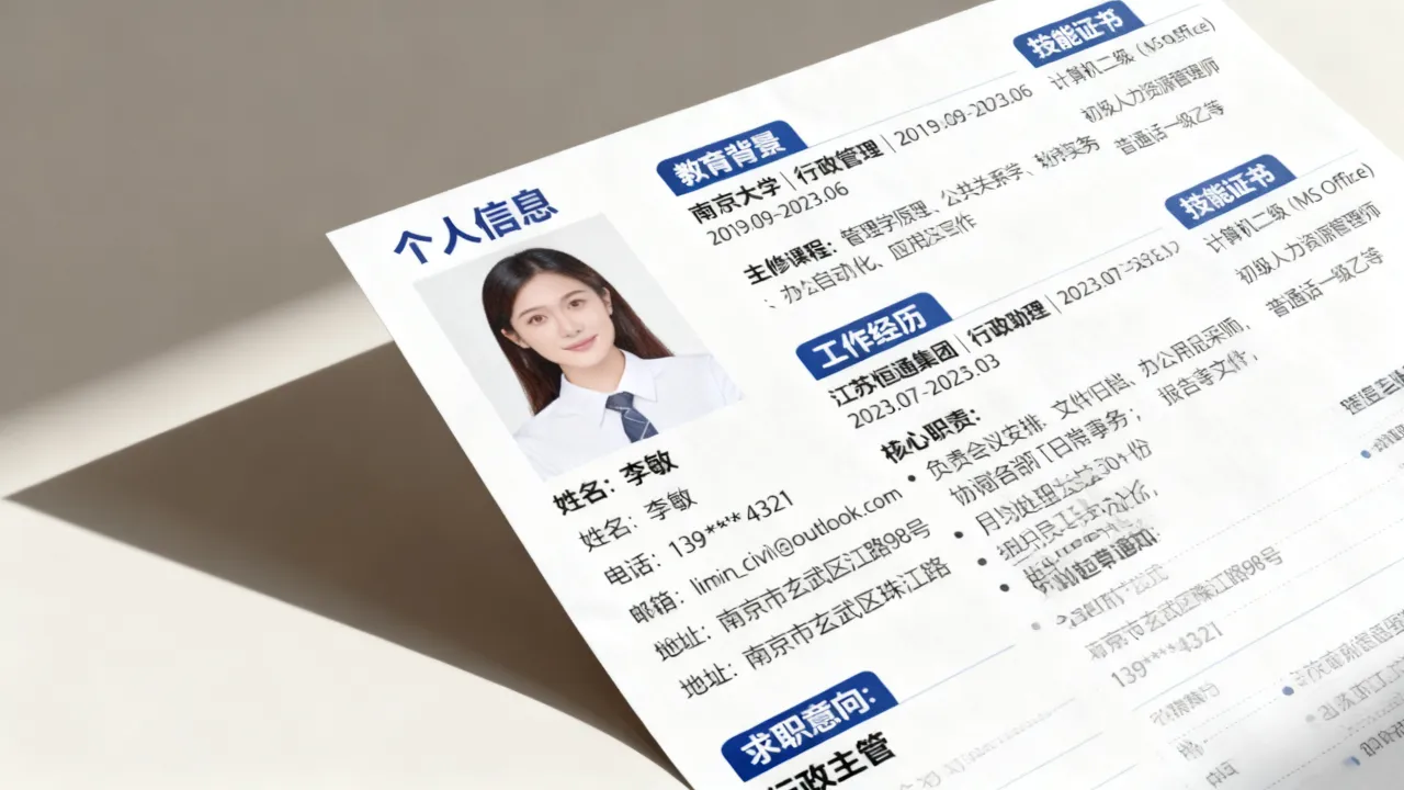 文职类简历怎么写?文职类简历模板范文怎么写才能吸引HR?-图2 文职类简历怎么写?文职类简历模板范文怎么写才能吸引HR?-图2