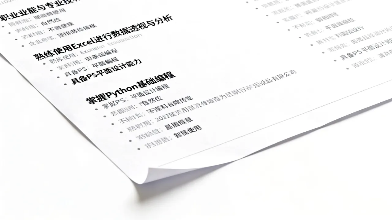 简历中职业技能怎么写,专业技能如何描述才能打动HR?-图3 简历中职业技能怎么写,专业技能如何描述才能打动HR?-图3