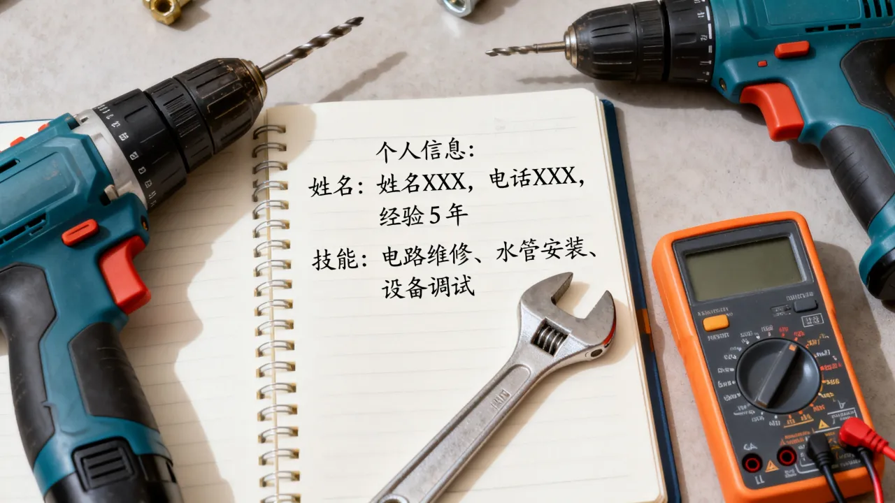 我的氺电工简历怎么写，氺电工简历自我介绍怎么写-图2