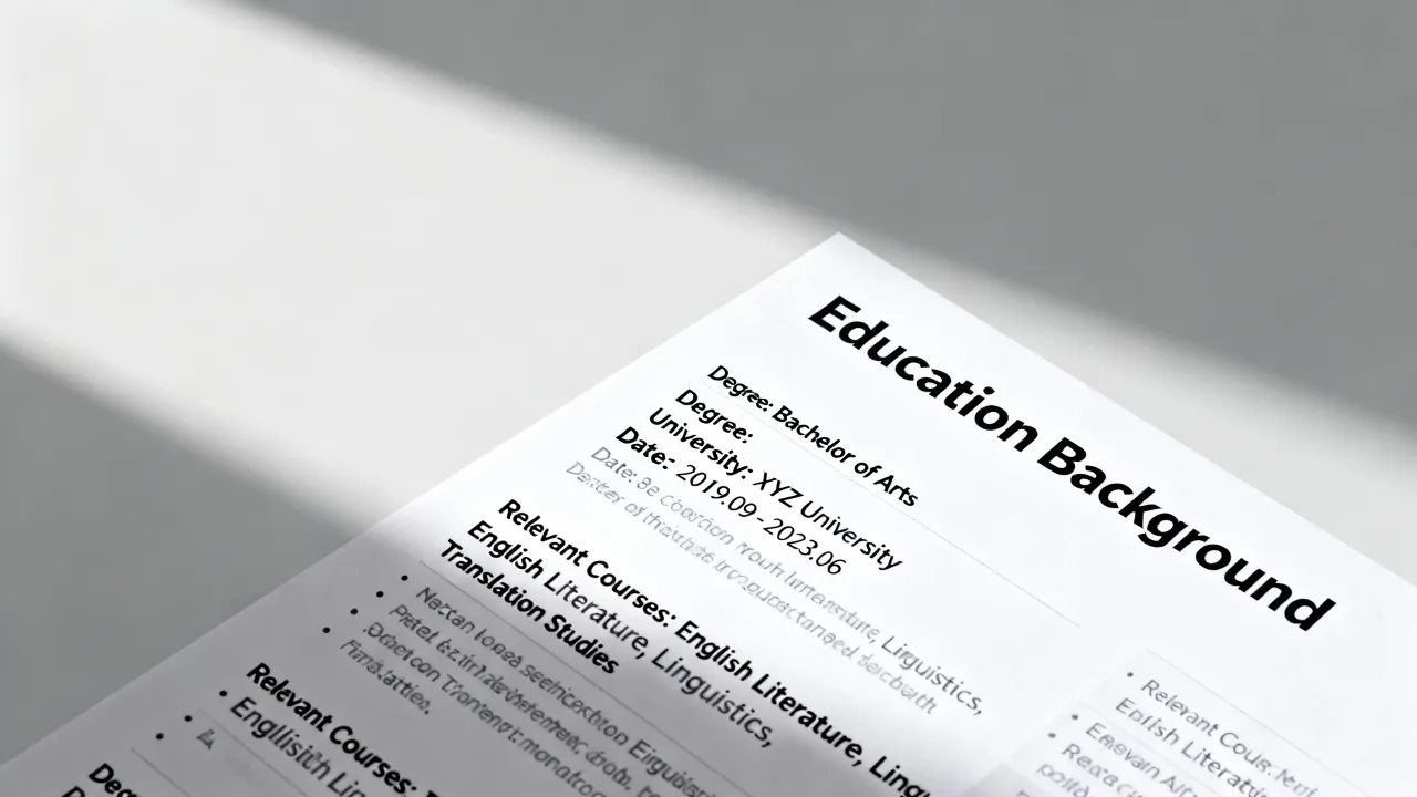 英文简历中学历怎么写,英文简历教育背景怎么写