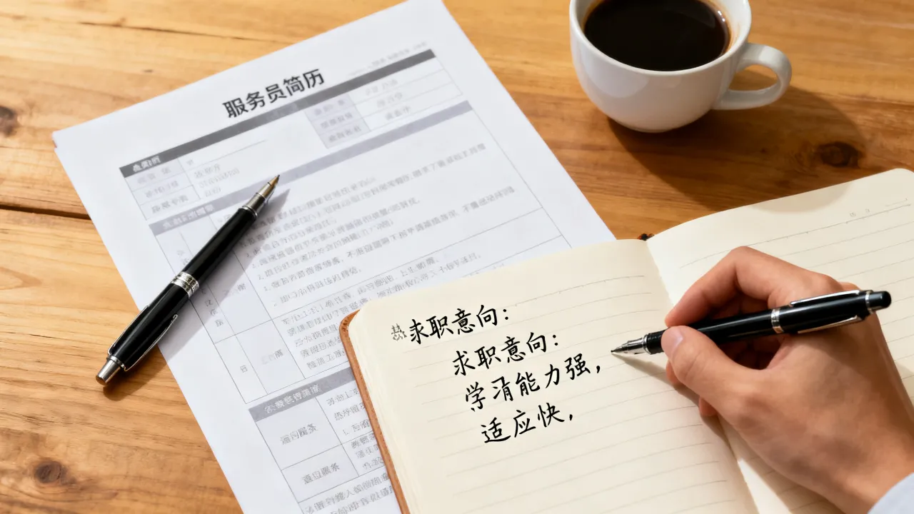 服务员求职意向怎么写,没有工作经验怎么写才能被录用