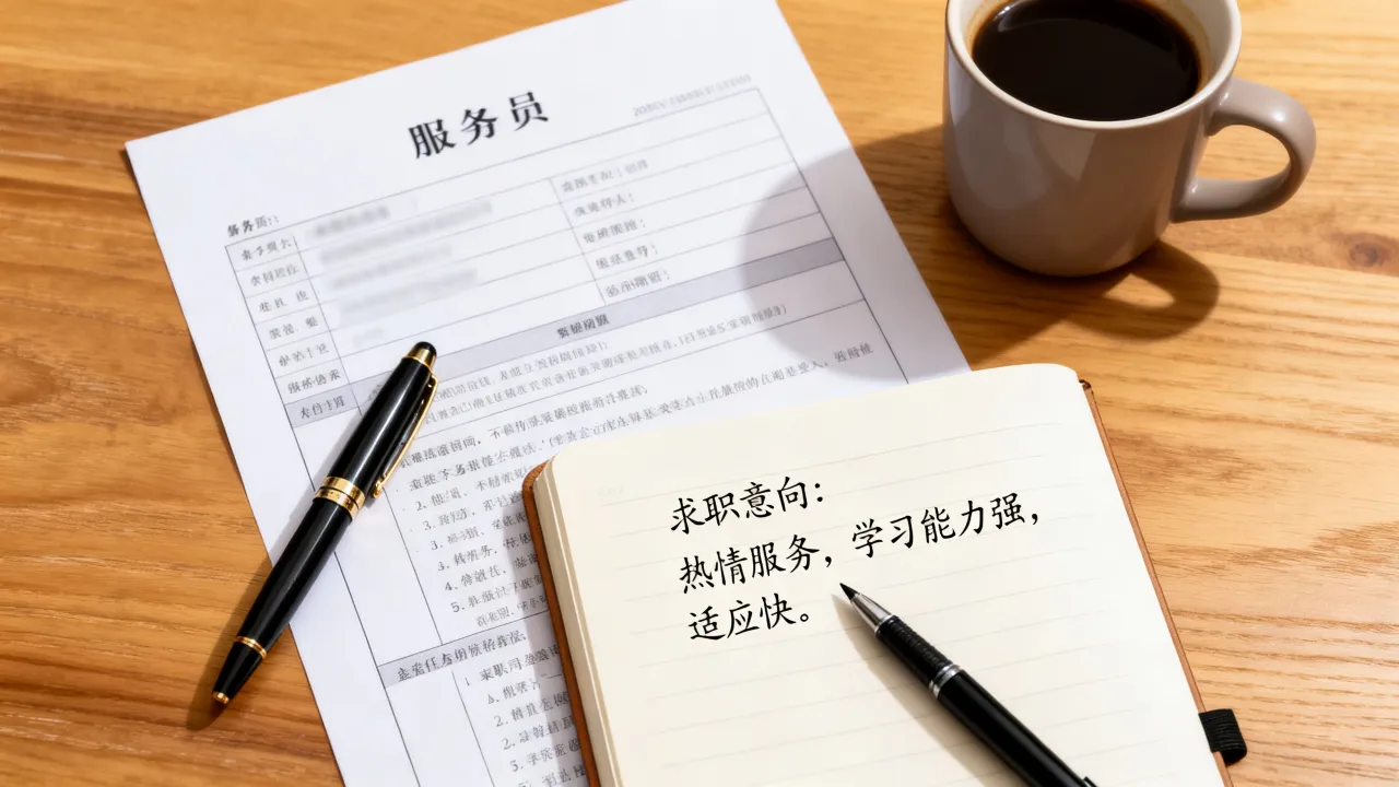 服务员求职意向怎么写，没有工作经验怎么写才能被录用-图3