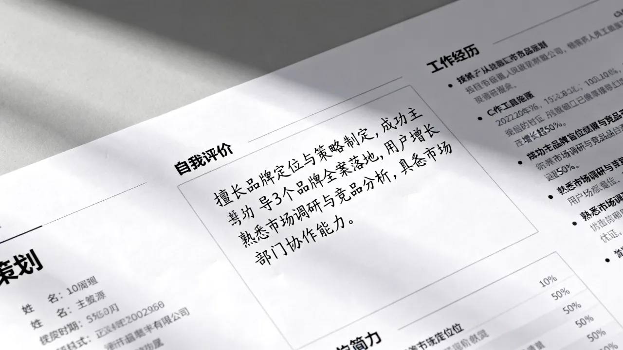 品牌简历怎么写，品牌策划简历自我评价怎么写才能吸引HR？