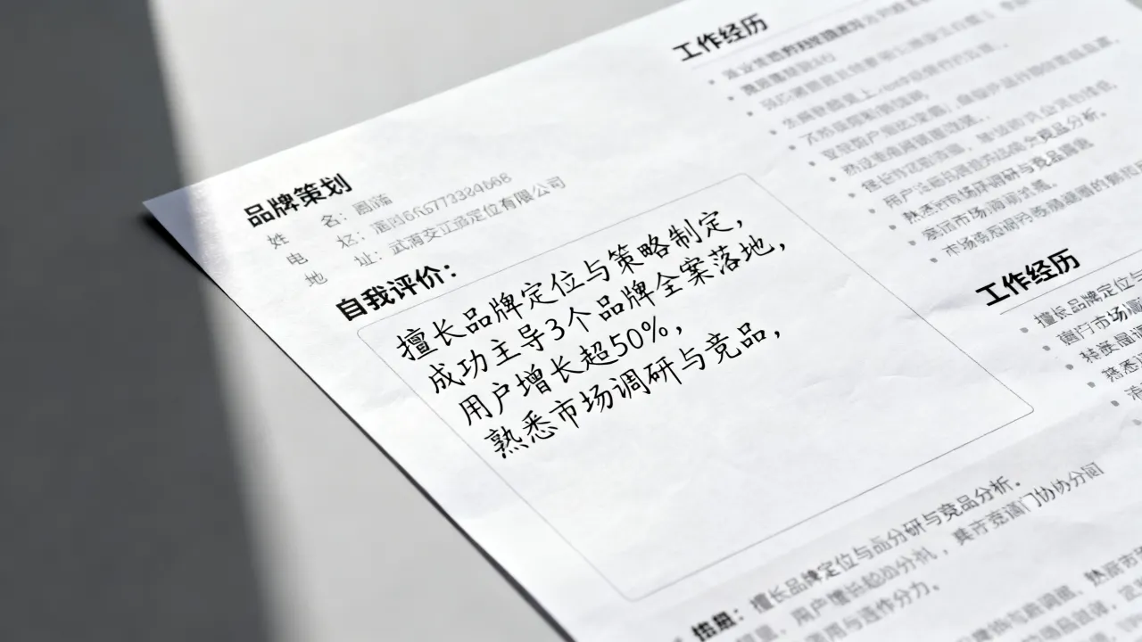 品牌简历怎么写,品牌策划简历自我评价怎么写才能吸引HR?-图3 品牌简历怎么写,品牌策划简历自我评价怎么写才能吸引HR?-图3