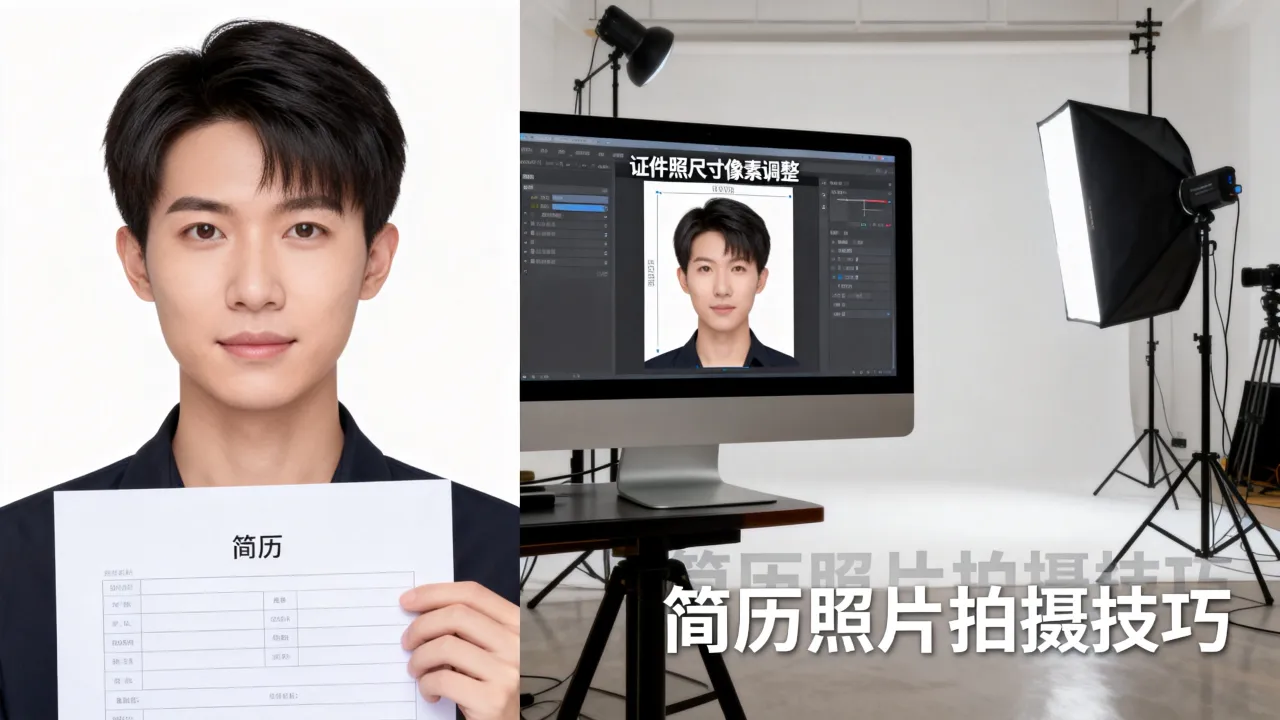 简历头像怎么制作，证件照尺寸像素如何调，简历照片怎么拍更专业