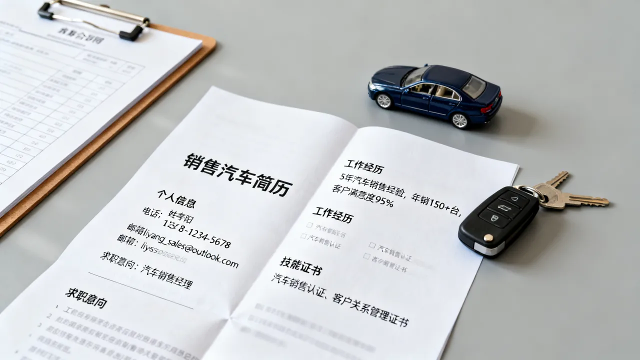 销售汽车简历怎么写，怎么写才能让面试官一眼相中-图1