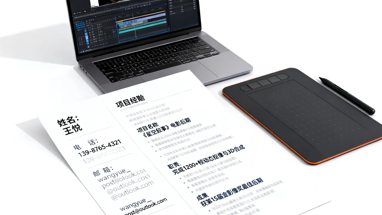 影视后期简历怎么写才能让HR眼前一亮?,影视后期简历作品集模板