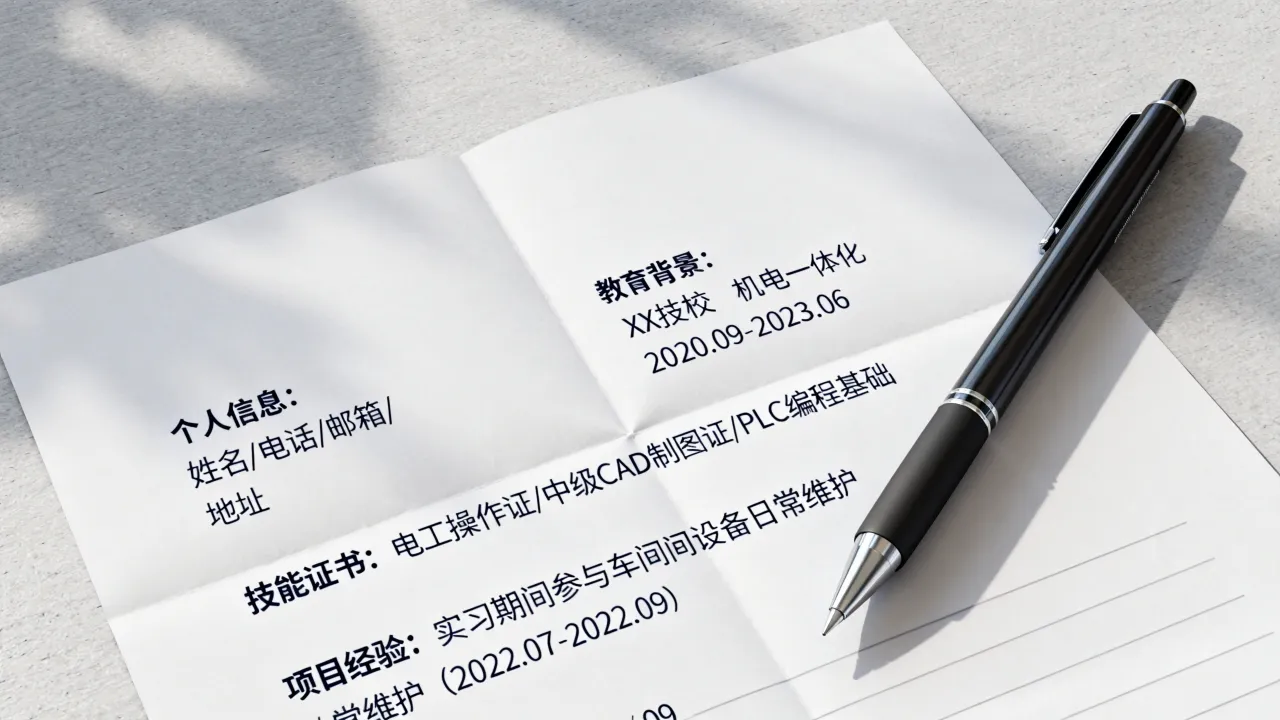 技校毕业简历怎么写,没有工作经验如何让简历出彩-图1 技校毕业简历怎么写,没有工作经验如何让简历出彩-图1