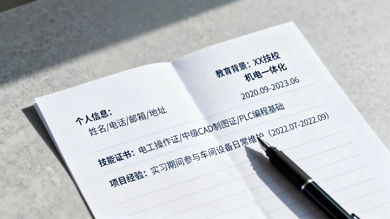 技校毕业简历怎么写,没有工作经验如何让简历出彩-图2 技校毕业简历怎么写,没有工作经验如何让简历出彩-图2