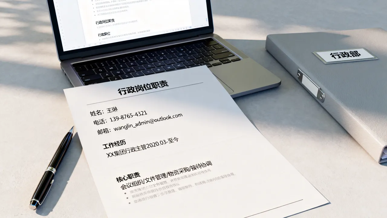 行政岗位怎么写简历?行政简历范文模板怎么写?-图1 行政岗位怎么写简历?行政简历范文模板怎么写?-图1