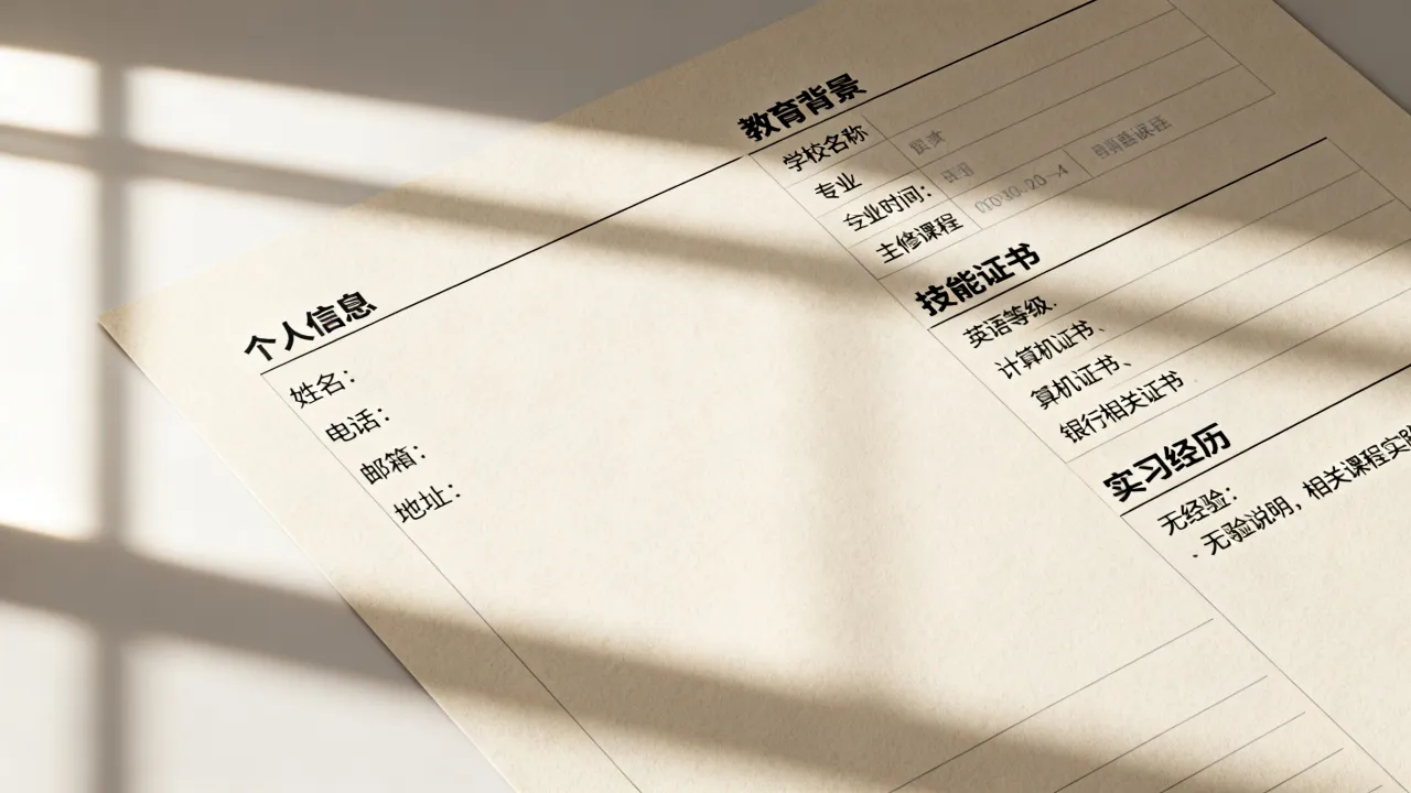 银行应聘简历怎么写,应届生无经验模板有哪些-图2 银行应聘简历怎么写,应届生无经验模板有哪些-图2
