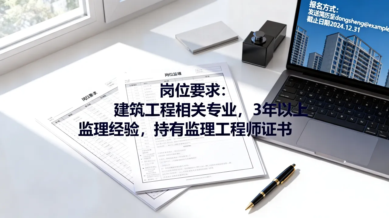 东胜建筑监理公司招聘岗位要求是什么?,怎么报名
