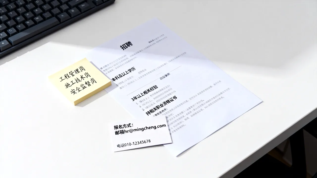 铭诚建设招聘信息有哪些岗位,铭诚建设招聘条件及报名方式是什么?-图1 铭诚建设招聘信息有哪些岗位,铭诚建设招聘条件及报名方式是什么?-图1