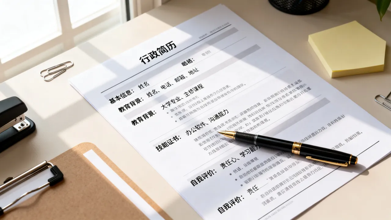 应聘行政的简历怎么写,行政文员无经验简历怎么写能加分?-图2 应聘行政的简历怎么写,行政文员无经验简历怎么写能加分?-图2