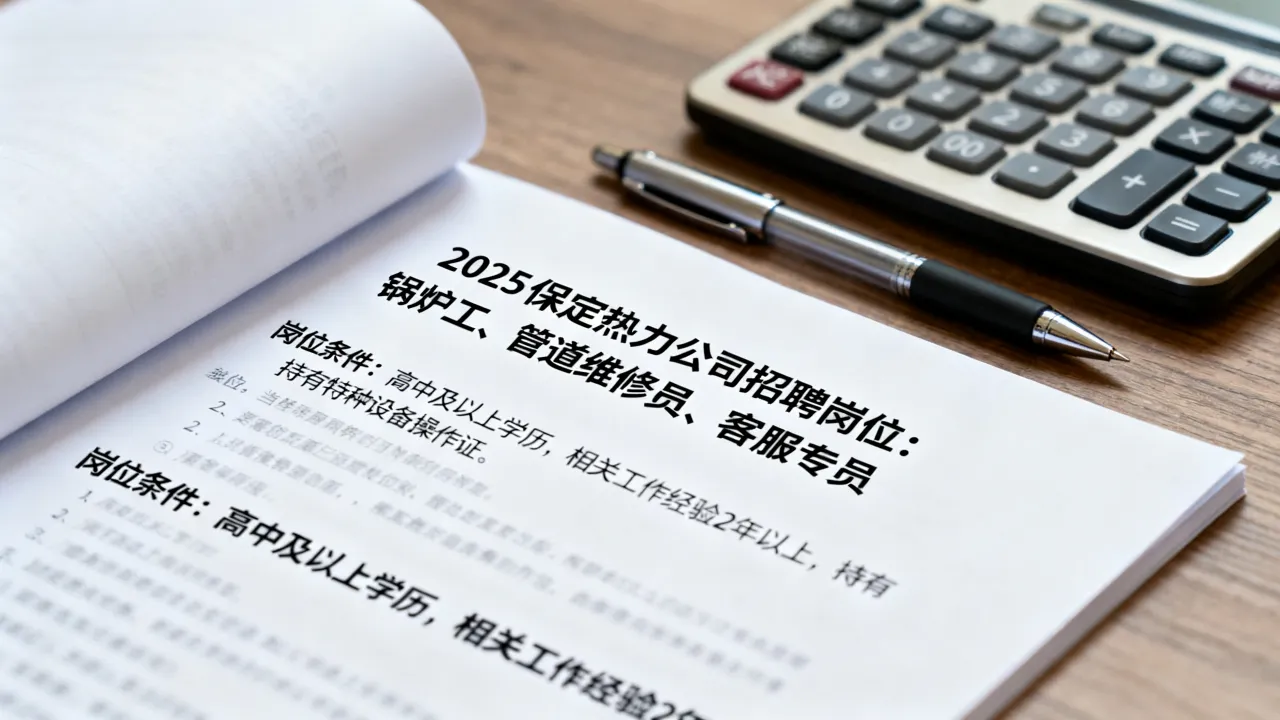 保定热力公司招聘信息有哪些,2025最新招聘岗位条件是什么