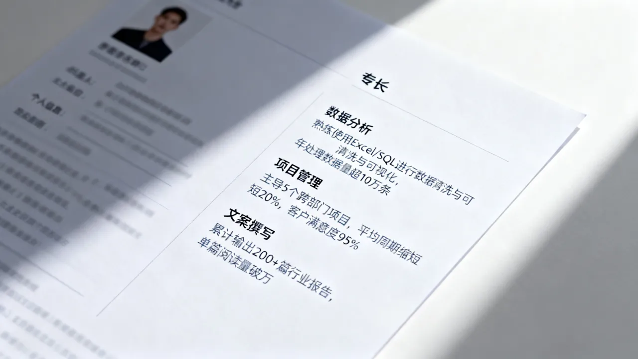 简历中的专长怎么填写，怎么写才能突出个人优势