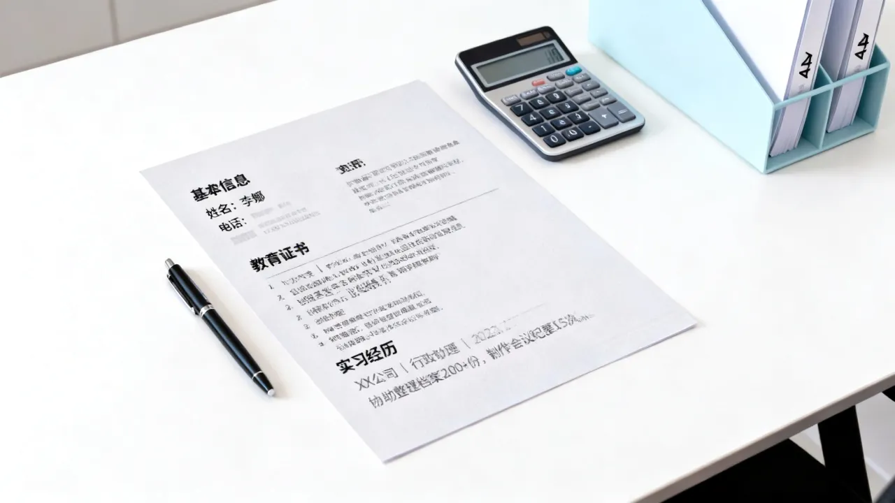 办公文员简历怎么写,应届生没有经验如何填写?