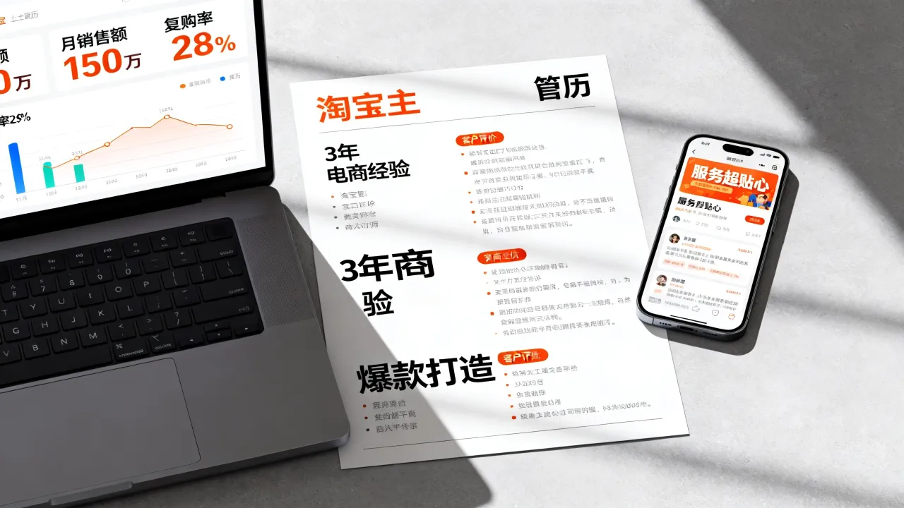 淘宝店主简历要怎么写,怎么写出运营数据亮眼的简历?