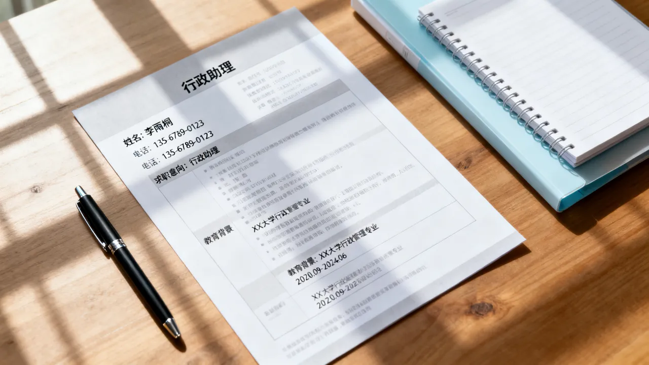 行政助理简历怎么写?应届生无经验求职范文模板-图3 行政助理简历怎么写?应届生无经验求职范文模板-图3