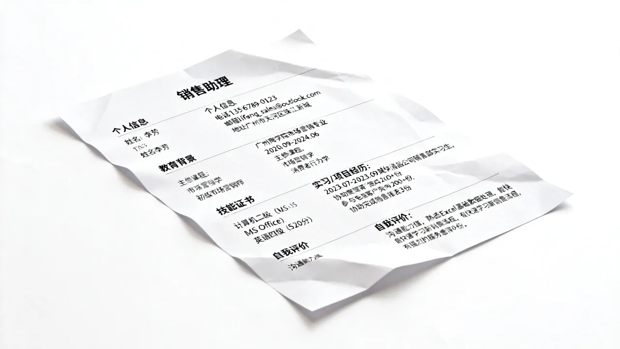 销售助理的简历怎么写,零经验求职简历有哪些必填项?