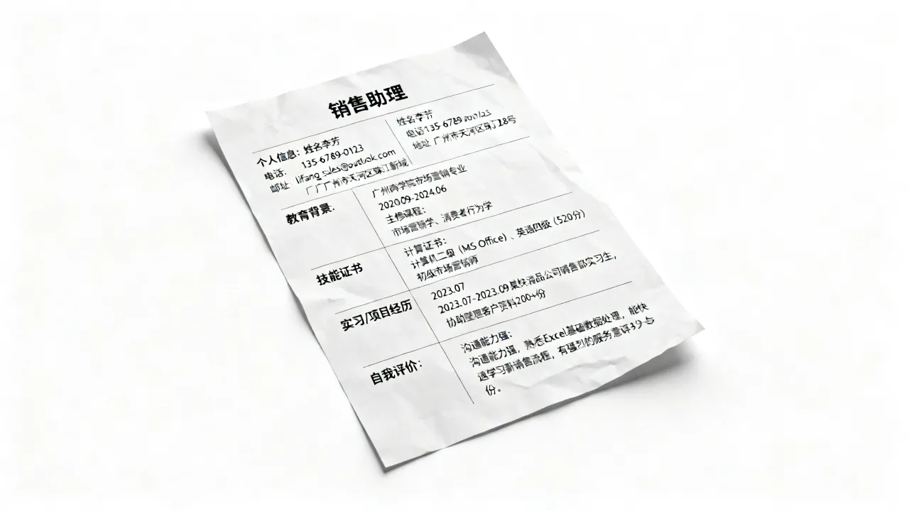 销售助理的简历怎么写,零经验求职简历有哪些必填项?-图3 销售助理的简历怎么写,零经验求职简历有哪些必填项?-图3