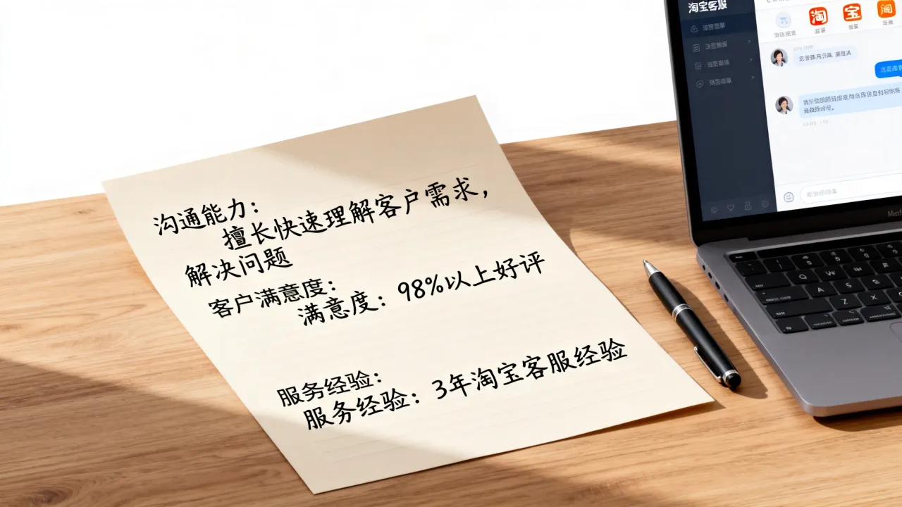 淘宝客服的简历怎么写才能通过筛选,淘宝客服简历自我评价怎么写好?-图2 淘宝客服的简历怎么写才能通过筛选,淘宝客服简历自我评价怎么写好?-图2