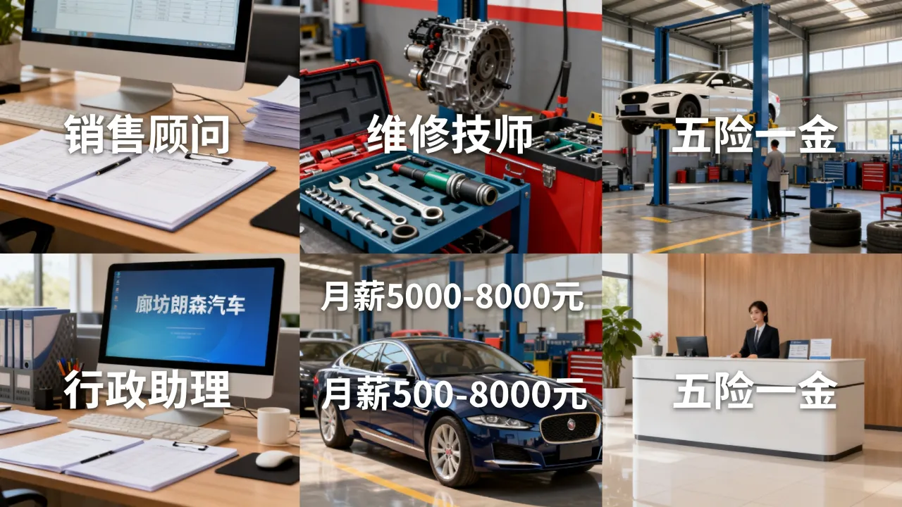 廊坊朗森汽车招聘有哪些岗位,工资待遇怎么样
