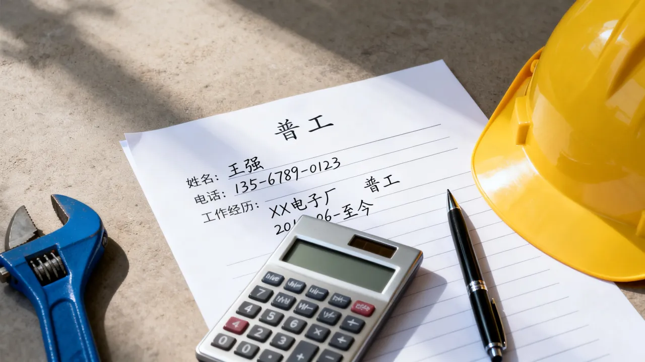 普工类的简历怎么写,普工简历模板范文怎么写才能被录用?-图1 普工类的简历怎么写,普工简历模板范文怎么写才能被录用?-图1