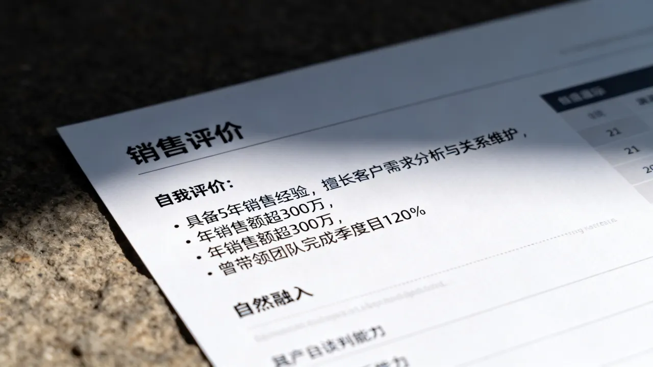 销售简历的自我评价怎么写,怎样写自我评价更吸引人-图2 销售简历的自我评价怎么写,怎样写自我评价更吸引人-图2