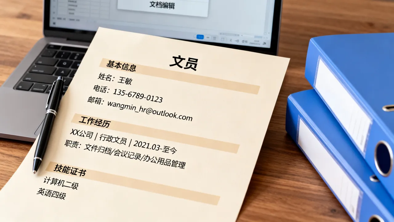 文员的个人简历怎么写,有哪些注意事项和模板-图2 文员的个人简历怎么写,有哪些注意事项和模板-图2