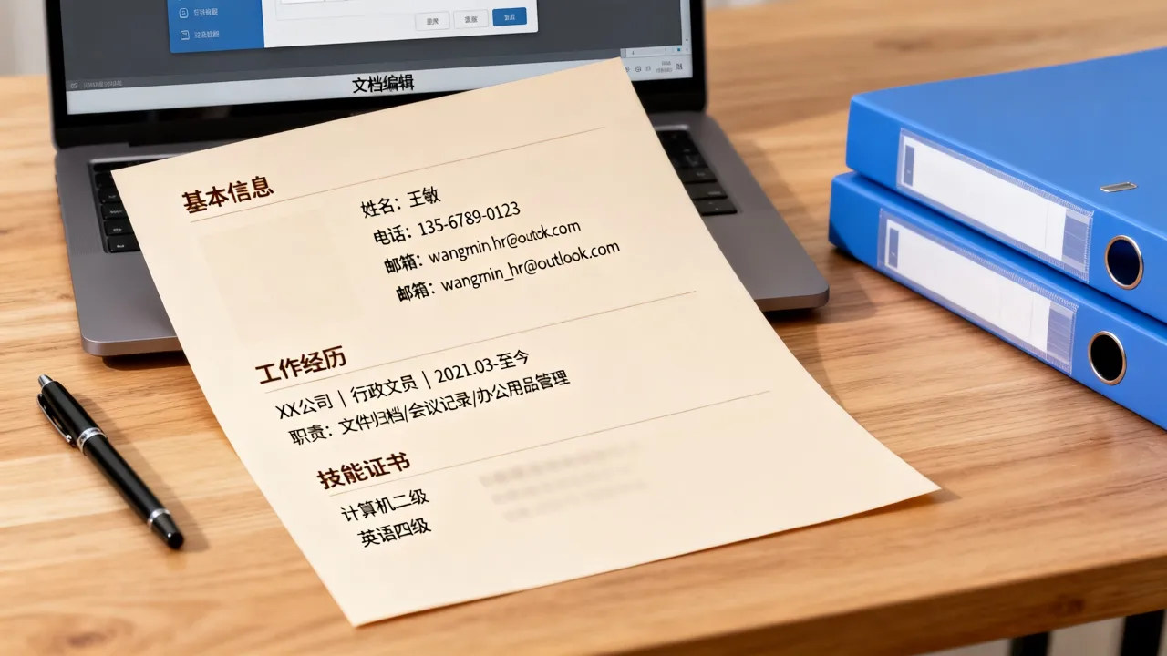 文员的个人简历怎么写,有哪些注意事项和模板-图3 文员的个人简历怎么写,有哪些注意事项和模板-图3