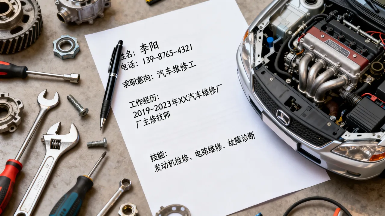 汽车维修工简历怎么写,汽车维修工简历范文模板有哪些?
