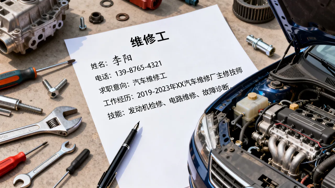 汽车维修工简历怎么写,汽车维修工简历范文模板有哪些?-图2 汽车维修工简历怎么写,汽车维修工简历范文模板有哪些?-图2