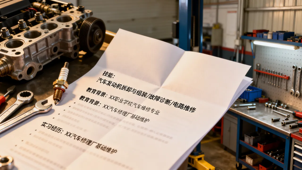 汽车机修工简历怎么写，没有工作经验怎么办？