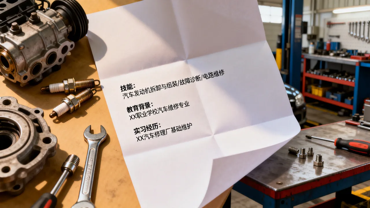 汽车机修工简历怎么写,没有工作经验怎么办?-图2 汽车机修工简历怎么写,没有工作经验怎么办?-图2