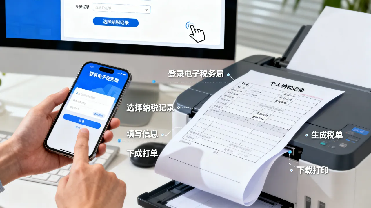 如何拉个人税单?个人纳税记录打印流程,网上申请步骤