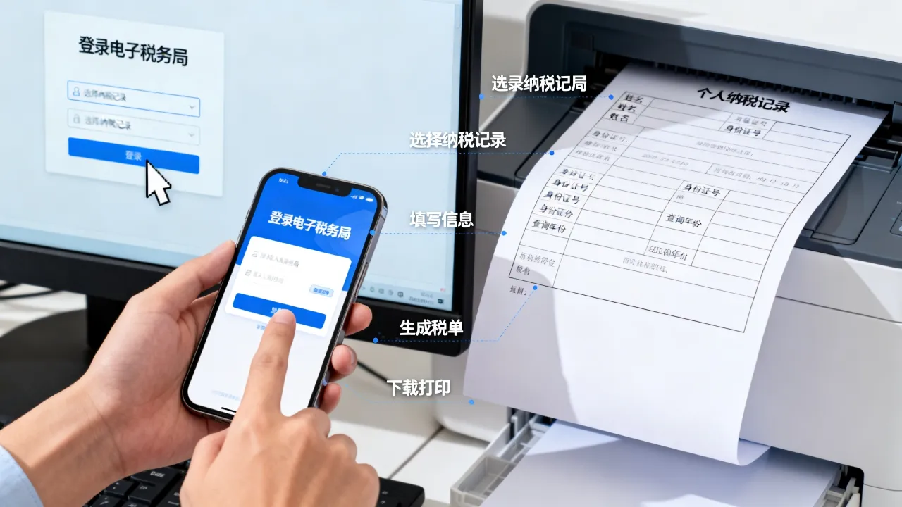 如何拉个人税单?个人纳税记录打印流程,网上申请步骤-图3 如何拉个人税单?个人纳税记录打印流程,网上申请步骤-图3